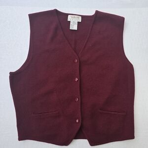 Merino Wool Talbots Petite V Neck Sweater Vest